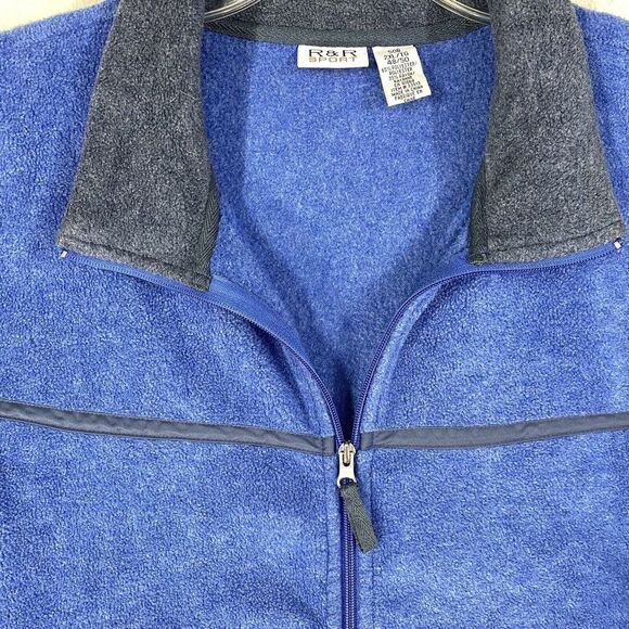 R&R Sport Fleece Vest Unisex 2XL Jacket Logo Zip Up Sleeveless Pockets Casual - Picture 2 of 11